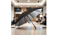 Waterproof Umbrella with Silver Coating Rainproof Long-Handled Umbrella Sturdy Automatic Opening for Business Professionals
