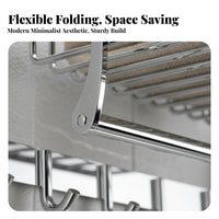 Space-Saving Collapsible Wall Rack Rustproof Foldable Towel Holder Multi-Functional Bathroom Organizer Easy Installation for Apartment Dwellers, Homeowners, Families