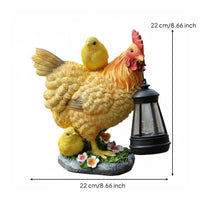 Chicken Lantern Statue Resin Solar Chicken Statue Hand Painted for Villa, Patio