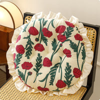 Round Seat Pad Floral Print Round Chair Pad Vintage Ground Pattern Pillow for Students, Bay Window