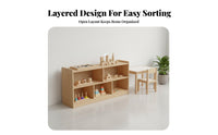 Montessori Shelf Child-Safe Height 5-Section Cubby Shelf Configurable Design Sturdy Construction for Toddlers, Playroom