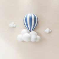 Hot Air Balloon Wall Decor Raised Hot Air Balloon Wall Art Striped for Bedroom