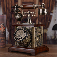 Muzhen European Antique Rotary Dial Telephone - Vintage Home Desk Phone