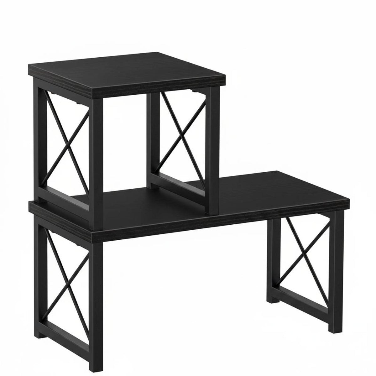 Twotier Desk Shelf uncoveredFrame Rectangular Desktop Stand Space Saving