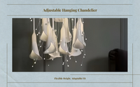 Nordic ceramic leaf chandelier, adjustable