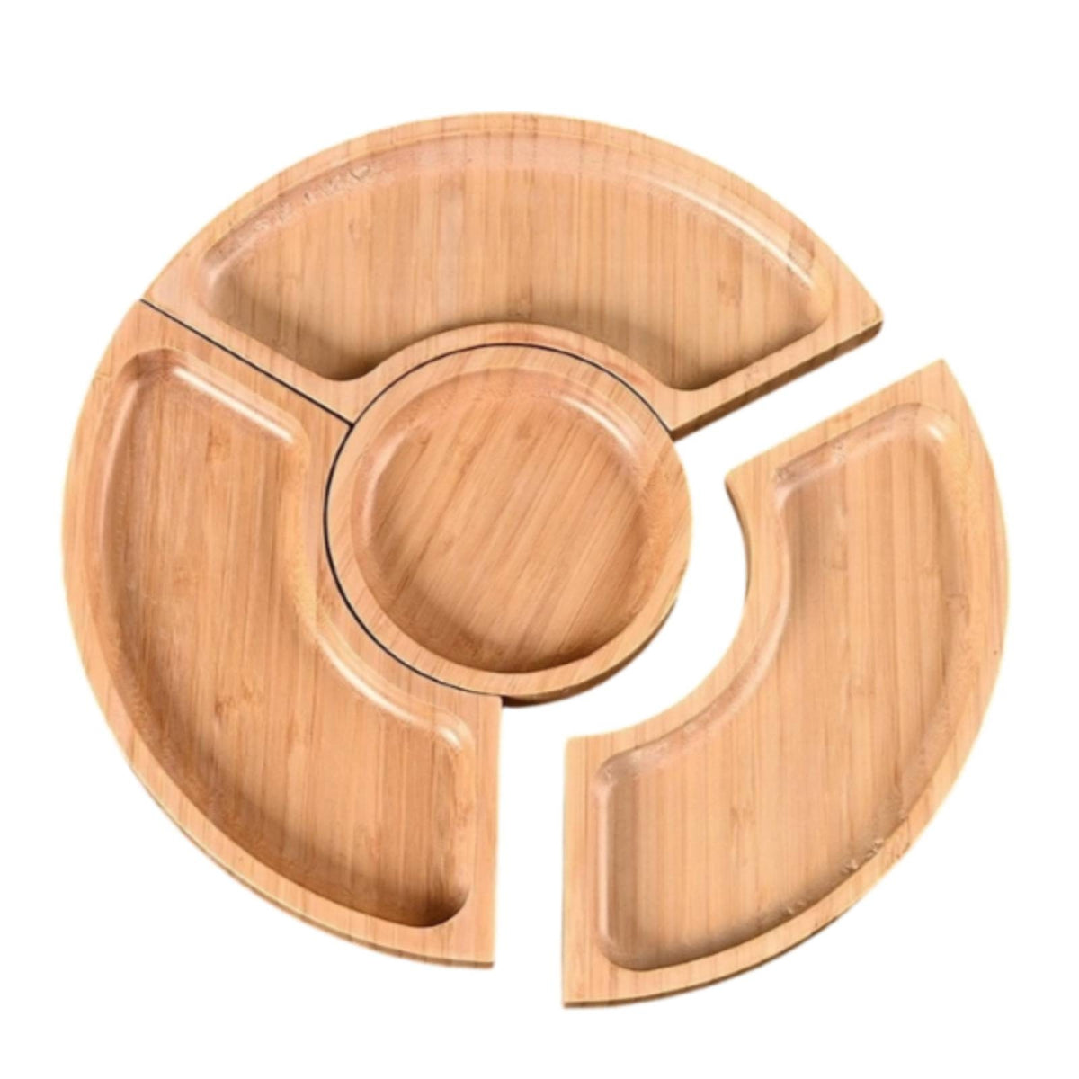 Wooden Serving Tray Set Finish Tableware Shallow Recessed Surface for Tea Service