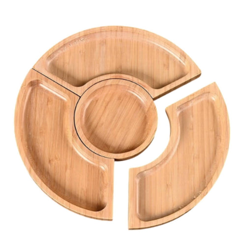 Wooden Serving Tray Set Finish Tableware Shallow Recessed Surface for Tea Service