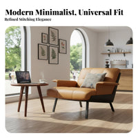 Single Sofa Chair Comfortable Seating Lounge Chair Faux Leather Cushion Contemporary Upholstery Suitable for Office Reception Living Room Cafe Guest Area