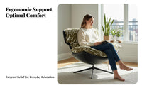 360-Degree Swivel Upholstered Chair Retro Design Indoor Seating Soft Cushion Household Furnishing Ergonomic Backrest for Adults, Apartment Dwellers, Homeowners, Living Room, Balcony, Reading Nook, Home Office