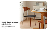 Crear Wooden Chair Wabi-Sabi Aesthetic Armless Side Chair Nordic design Ergonomic supportrest for Design lovers, Homeowners