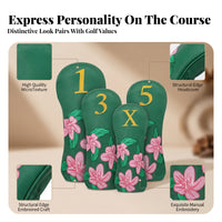 4 Pieces Tag Closure Golf Club Head Cover Set Sports Accessory for Golfers