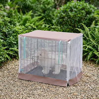 Dog Crate Cover and Cat Cage Cover with Mesh Sides, Breathable Pet Cage Cover for Wire Crates, Indoor Outdoor Protection Dog Cage Cover Mesh