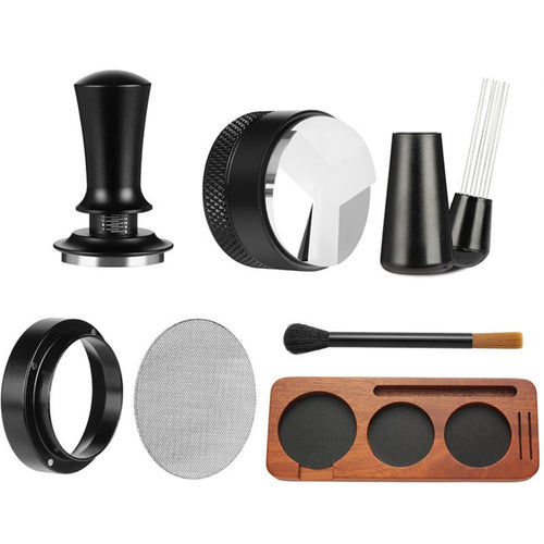 7 Pieces Espresso Tamper Set Knurled Grip Coffee Distributor Kit