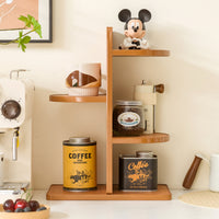 4-Tier Bamboo Cup Holder Organizer for Kitchen Counter, Living Room, Desk