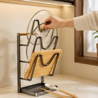 pot lid and cutting board rack