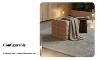 Upholstered Cube Seat Nordic aesthetic sectional Sofa Block Shape for Business Owners