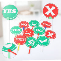 Visual Double-Sided Sign with Handle Lightweight Handheld Indicator Sign Yes No Paddle for Teachers