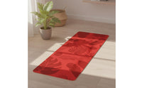 Non-Slip Exercise Mat with Leaf Print Printed Exercise Mat Cushioned Eco-Friendly for Yogis