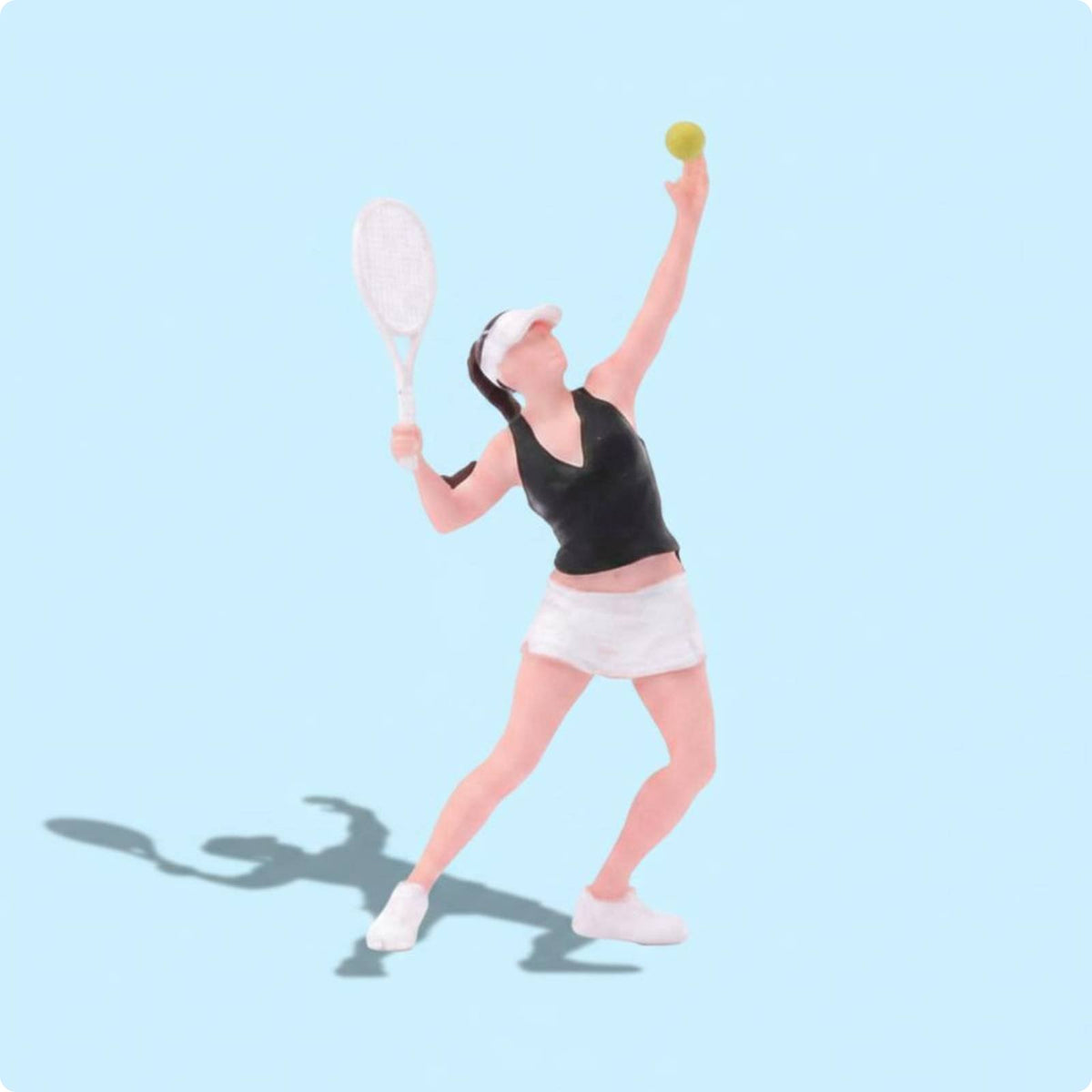 Tennis Mini Figures Scene Display Hand Painted Tennis Couple for Hobbyists