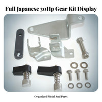 Outboard Motor Control Linkage Kit Front Control Gear Linkage Kit Silver-Toned Finish Spring-Loaded Mounting Hardware