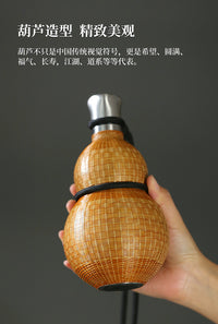 古风葫芦杯竹丝竹编保温杯可携式大容量斜挎小水壶葫芦水杯酒壶酒
