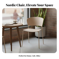 Nordic Design contouredd rear Dining Chair Natural Wood Finish Upholstered Side Chair Minimalist design Kitchen Seating Ergonomic rearrest for Homeowners, Business Owners, Families, Cafe, Office, Study, Living Room