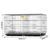 Pigeon and Breeding Cage for Small Birds, Foldable Double-Layer Galvanized Iron Pairing Cage, Multi-Tier Stackable Portable Home Use Cage with Trays
