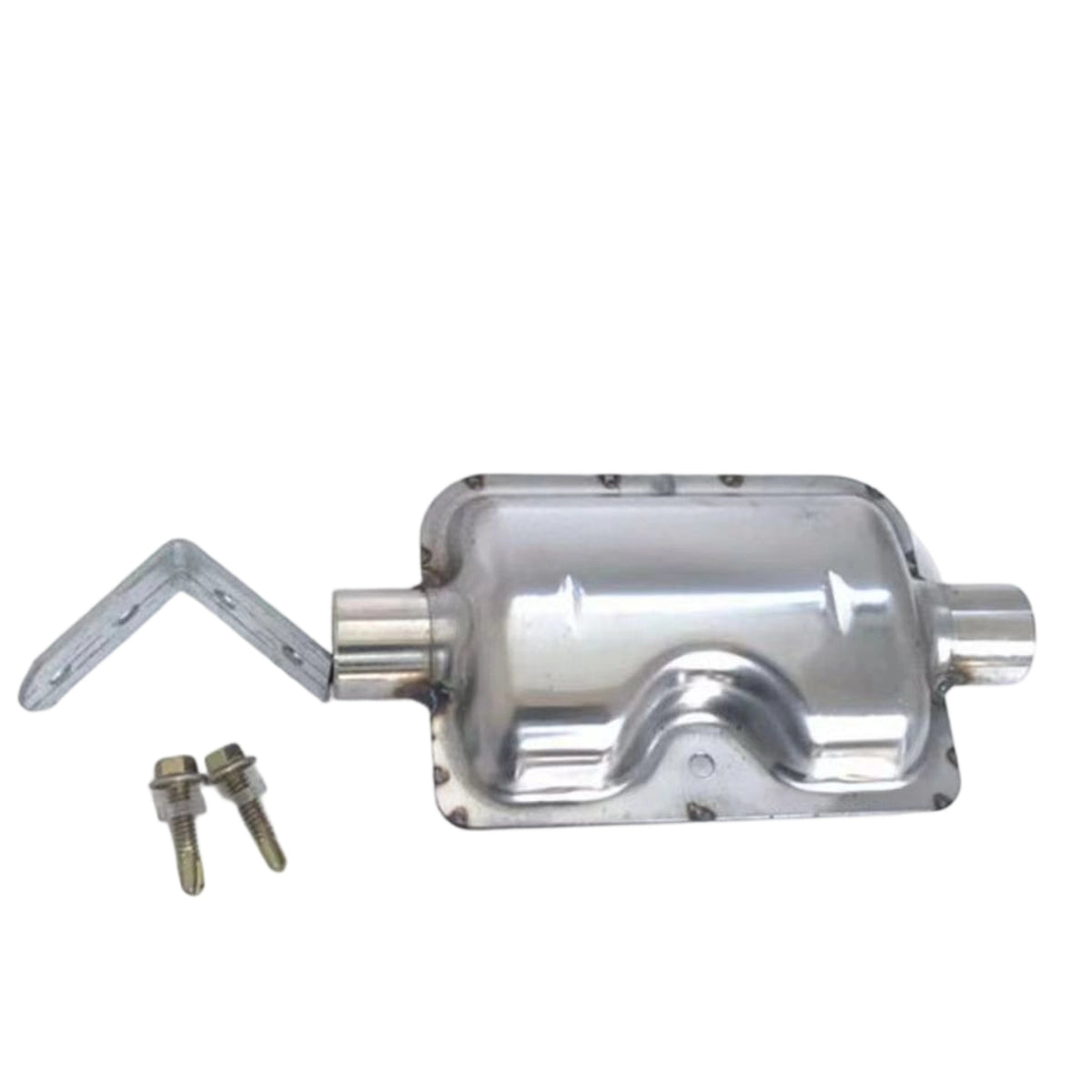 Stainless Steel Fuel Heater Muffler with Bracket Polished Fuel Heater Exhaust Muffler Compact Vehicle Part High Temperature for Workshop Installs