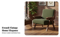 Designer Design Upholstered Accent Chair Retro Inspired Upholstered Angular Frame Seat Century-Inspired-Century Modern Design Armchair Sturdy Construction for Interior Designers, Cafe Owners, Balcony, Bedroom, Reception Area, Reading Nook