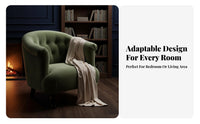 Button-Tufted Armchair Vintage Inspired Button-Tufted Club Chair Sturdy Wood Legs High Rear Design for Homeowners