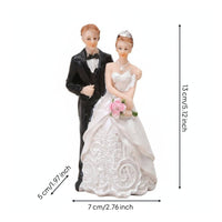 Wedding Cake Topper European Design Bride and Groom Figurine Elegant Bride and Groom Statue for Newlyweds, Couples, Bridal Shower