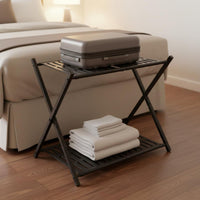 Folding Luggage Rack Space-Saving Foldable Luggage Rack Multi-Purpose for Hotel
