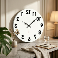 Counterclockwise Timepiece Decorative Counterclockwise Clock Unique Gift Home Decor for Living Room, Office