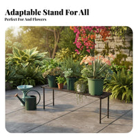 3-Tier Rolling Flower Rack Floor-Standing 3-Tier Rolling Plant Stand Sturdy Duty Large Capacity for Balcony, Outdoor