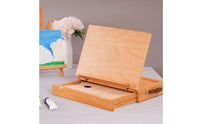 Wooden Tabletop Easel with Storage Compartments Portable Desktop Easel with Storage Foldable Art Supply Compact for Artists, Students, Hobbyists, Studio, Classroom