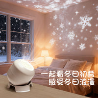 New Snowflake Projection Lamp, Christmas Pattern Dynamic Rotating Projector for Outdoor Decoration and Stage