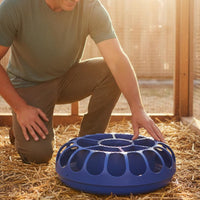 Round Pigeon Feeder Large Capacity Multi-Hole Feeding Trough for Aviary
