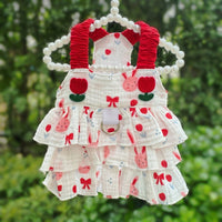 Pet Dress and Cat Dress with Ruffled Tiered Skirt, Thin Strap Dog Skirt, Summer Dog Clothes for Small Dog Outdoor Sun Protection Clothing