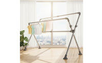 Adjustable Clothes Drying Rack Heavy Duty Foldable Clothes Drying Rack Compact Free-Standing Laundry Airer Outdoor for Balcony