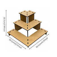 3-Tier Wooden Display Riser Multi-Layer Tabletop Figurine Display for Collectors