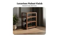 Black Walnut Audio Stand Ventilated Design Solid Wood High-Fidelity Rack Stable and Non-Shaking Wooden Audio Component Shelf for Audiophiles