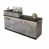 Reception Desk with Storage Multi-functional Retail Checkout Desk Stable Welcome Counter Sturdy Commercial Wood Suitable for Business Owners Company Entrance Office Reception