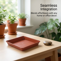 Square Plant Pot Saucer Extra Thick, Heavy-Duty Drip Tray for Pots Indoor Outdoor, Water Saving Flower Pot Base, Modern Minimalist Design