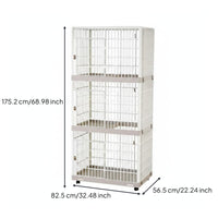 3 Tier Cat Cage Easy to Clean Multi Level Feline Enclosure Spacious Interior for Indoor