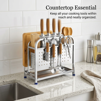 Stainless Steel Pot Lid Holder Kitchen Organizer, Multi-functional Board Holder, 304 Stainless Steel, Rust Resistant Kitchen Storage Rack