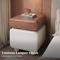 Curvy 2-Drawer End Table Modern Design Nightstand Minimalist aesthetic for Renters