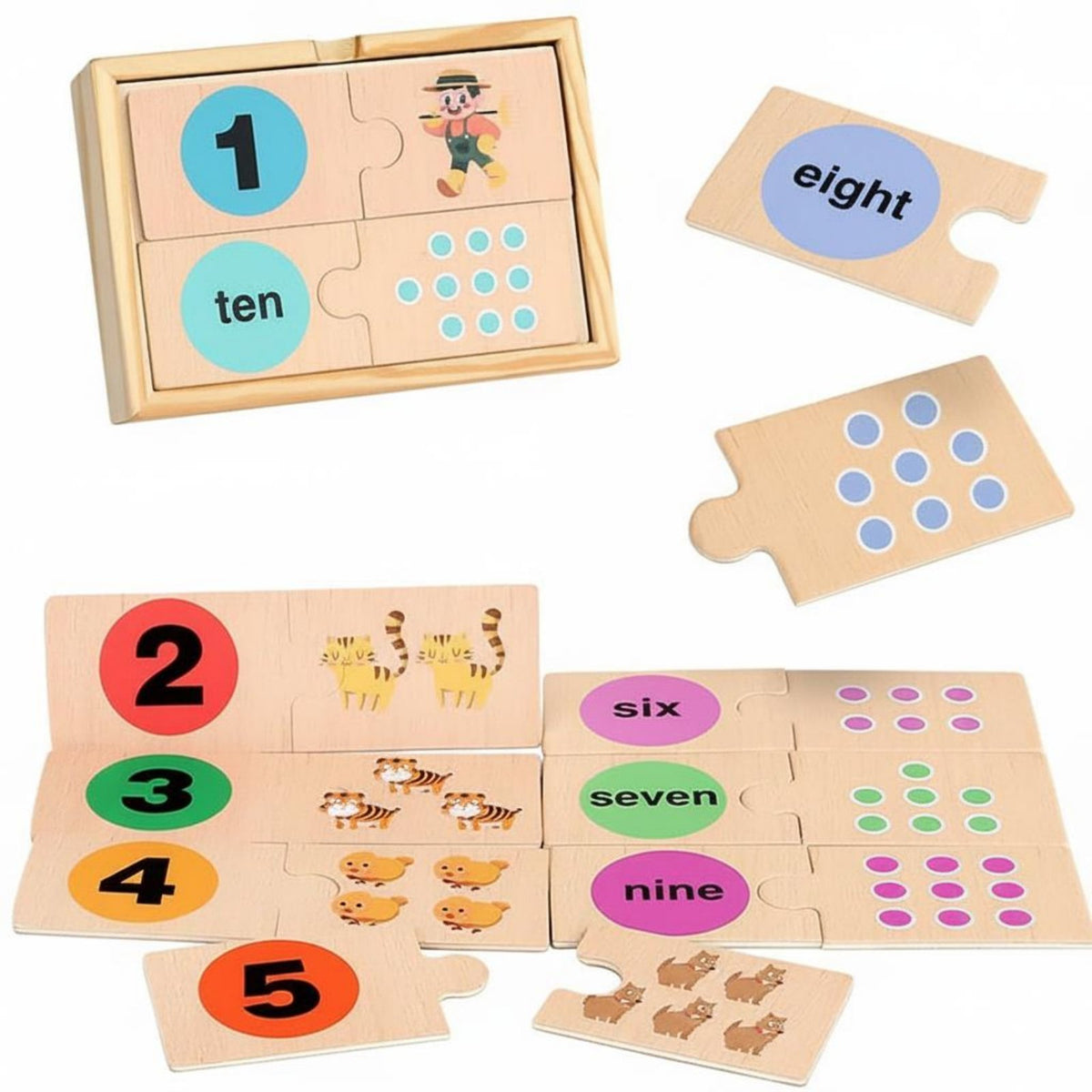 Number Matching Puzzle Hand On Learning Wooden Number Matching Board Screen Fun Child Centered Math Boards for Young Children, Preschool, Classroom