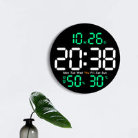 Minimalist LED Wall Clock with Temperature and Humidity Display, Model 5501