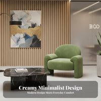 Upholstered Club Chair Modern Minimalist Design Rounded Accent Chair Soft Upholstery Luxurious Padding Ing for Reception Area