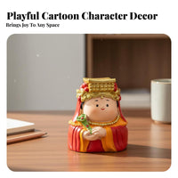 Cute Design Chinese Mythology Figure Polished Finish Resin Character Figurine for Office Workers, Desktop, Car Dashboard